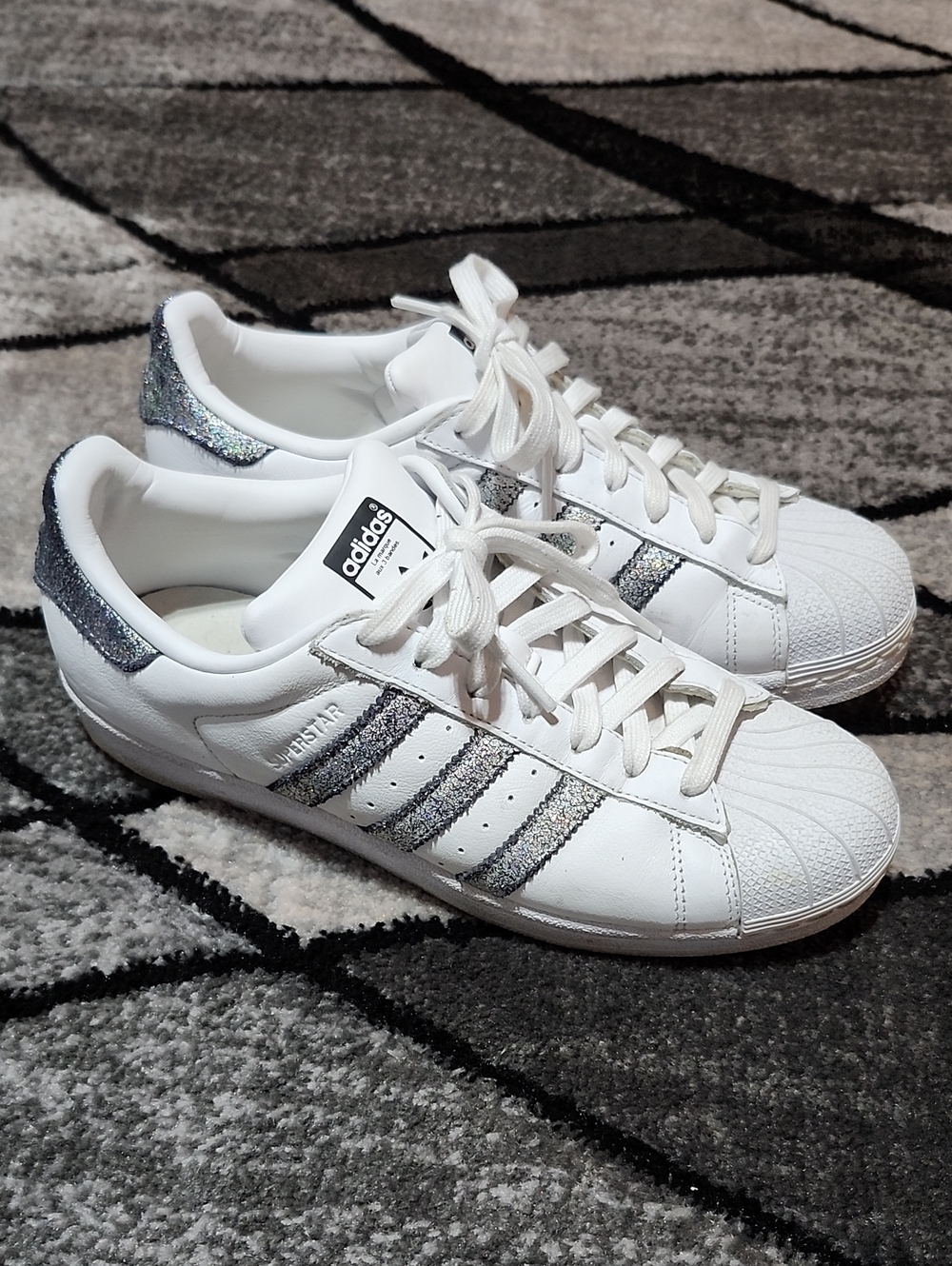 ADIDAS SUPERSTAR SPECIAL EDITION METALLIC 3-STRIPES SHIMMERING GLITTER SNEAKERS